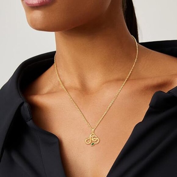 Neiman Marcus 18K Gold-Plated Emerald Snake Necklace - Picture 2 of 5